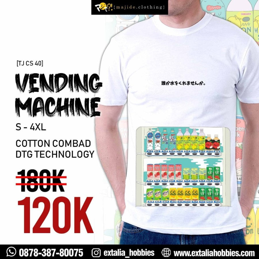 MAJIDE KAOS T-SHIRT JEPANG PREMIUM LIMITED EDITION - VENDING MACHINE (BLACK / WHITE) MAJIDE KAOS T-SHIRT JEPANG PREMIUM LIMITED EDITION - VENDING MACHINE (BLACK / WHITE)